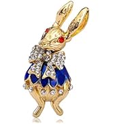 Rhinestone Bow Rabbit Brooch Pin for Women Girls Men Gold Plated Fashion Cute Crystal Bow Enamel ...