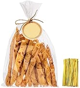 Yotelab Cellophane Bags, 7" x14" Clear Cellophane Treat Bags With Twist Ties, Cello Bags 100 PCS