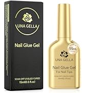 UNA GELLA 6 in 1 Gel Nail Glue for Clear Acrylic Nails Tips, 15ml UV Nail Glue Long Lasting Super...
