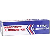 Aluminum Foil (12"x1000 ft.) - Heavy Duty Aluminum Foil Wrap for Food, BBQ, Grilling and Roasting...