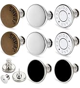 TOOVREN Buttons for Jeans 8 Sets, Perfect Fit Jean Button Replacement Button Pins for Jeans Pants...