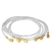 WISSCOOL 1/4" Refrigerant Charging Hoses 60” (5FT), HVAC Hoses Standard 1/4" Flare Fittings for R...
