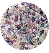 LAIDANLA Fluorite 400pcs Natural Chip Stone Beads 5-8mm Healing Crystal Irregular Gemstones Drill...