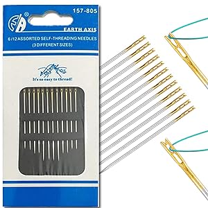 gold-tailed self-threading needles