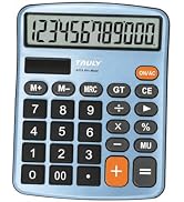 TRULY 12-Digit Desktop Calculator with Large Display, Big Buttons, Dual Power (Solar + Battery), ...