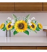 Sunflower Wall Stickers Peel and Stick Yellow Sunflower Wall Decor,Removable Waterproof Wall Deca...