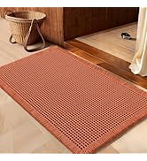 IM HOME Waffle Bath Mat Dirty Orange 36"x24", Boho Woven Modern Bath Mat Rugs, Absorbent Non Slip...