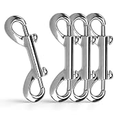 4 PCS Double Ended Snaps, 3.5 Inch Zinc Alloy Trigger Metal Clip, Silver Double Ended Snap Hooks ...