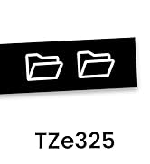 Brother Genuine P-touch TZe325 Label Tape in cardboard pack: White on Black 9mm