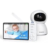 AnKeKe Baby Monitor with Camera and Audio, No WiFi Baby Monitor with 5" IPS LCD Screen, 100-Hour ...