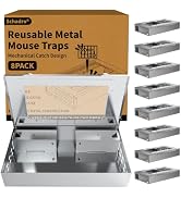 Reusable Metal Mouse Traps 8 Pack – Heavy Duty Humane Mouse Trap, Mechanical Catch Design, Easy S...