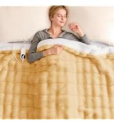 Homemate Heated Blanket Electric Throw - 50"x60" Heating Blanket Throw 1/2/4/6/8 Hours Auto-Off 1...
