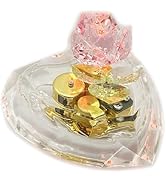 Rose Music Box Sweet Heart Shaped - Luxury Rose Flower Music Box, LED Lighted Wind-Up Music Box w...