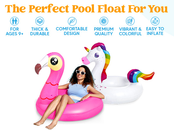 2 pack flamingo unicorn pool floats adult size