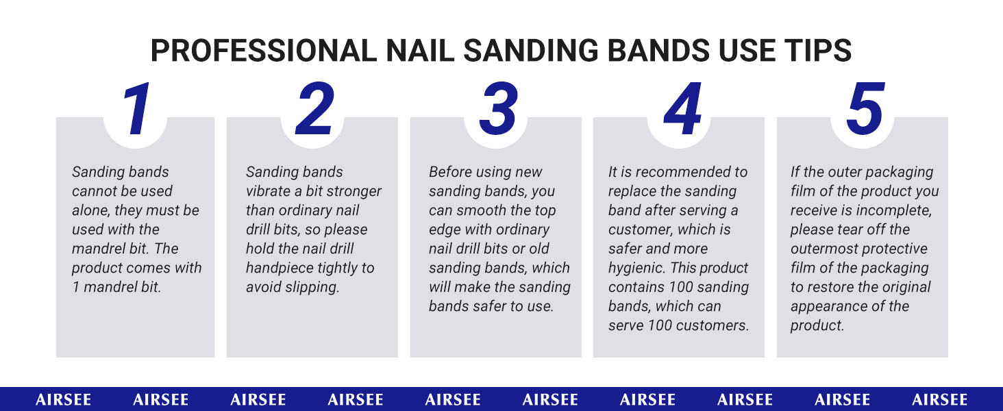 Professional Nail Sanding Bands Use Tips