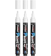 Overseas White Paint Pens Paint Markers - Permanent Acrylic Markers 3 Pack, Water Based, Quick Dr...