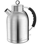 Electric Kettle, ASCOT Stainless Steel Electric Tea Kettle, 1.7QT, 1500W, BPA-Free, Cordless, Aut...
