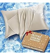 QUTOOL Cooling Pillow Cases for Hot Sleepers&Night Sweats, Ice Cool Pillowcases Queen Size Set of...