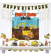 HonuGoGo 29-Piece Construction Party Decoration Kit – Banners, Scene Setters, Centerpieces and Ph...