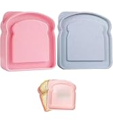 WsjiaboFux 1Pc Random Color Sandwich Containers, Plastic Sandwich Box Food Storage Toast Shape Ho...