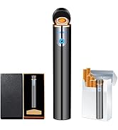 Electronic Lighter, USB Rechargeable Lighter, Mini Cylindrical Strip Flameless Windproof Electric...
