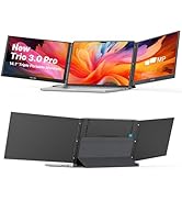 New Mobile Pixels Trio 3 Pro Triple Portable Monitor, 14.1" QHD 1400P Monitor with Built-in Kicks...
