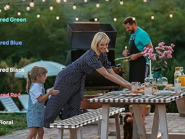 Checkered Table Cover 8 foot picnic table seat covers with elastic 8 foot picnic table bench covers