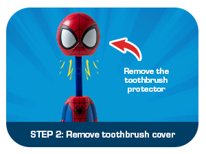 Step 2 - Remove superhero toothbrush protector