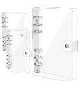 SBYURE 3 Pack A6 Clear PVC Binder Transparent Soft 6 Ring Binders Notebook Cover A6 Binder for Re...