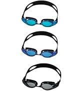 YUENREE 3 Pack Unisex Swim Goggles for Adults and Kids Ages 6+ with 3 Durable Cases
