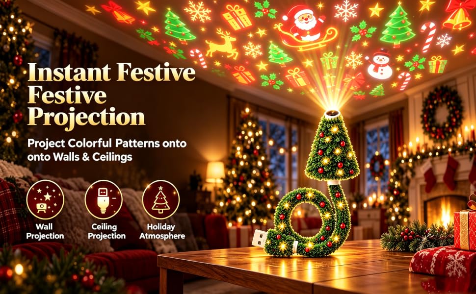 Christmas tree ceiling projector