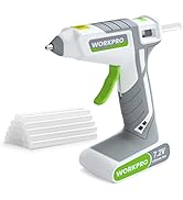 WORKPRO 7.2V Cordless Hot Melt Glue Gun, Rechargeable Fast Preheating Glue Gun Kit with 20 Pc Pre...
