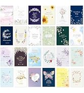 Nihuecne 24 Pack Floral Christian Thinking of You Cards with Self-adhesive Envelopes, 4