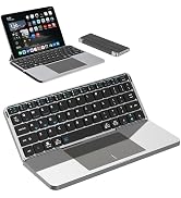 Ultra-Thin Rechargeable Foldable Bluetooth Keyboard with Touchpad Sync up to 3 Devices, Folding P...