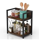 Aduanbang Coffee Bar Accessories Organizer, 2 Tier Wooden Kitchen Counter Shelf, Coffee Organizer...