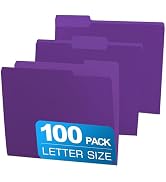 100 Packs Colored File Folders,Purple File Folders Letter Size,1/3 Cut Tabs File Folder,Two-Tone ...