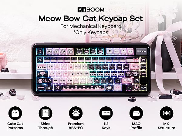 Meow Bow Keycaps