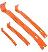 NOEAIKE 4-Pack Flat Pry Bar Set 5.5"/7.5"/9.5"/15" Crowbar with Nail Puller,Utility Heavy Duty Cl...