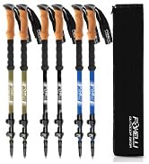 Foxelli Carbon Fiber Trekking Poles â?? Lightweight Collapsible & Shock-Absorbent Hiking Poles w/Co...