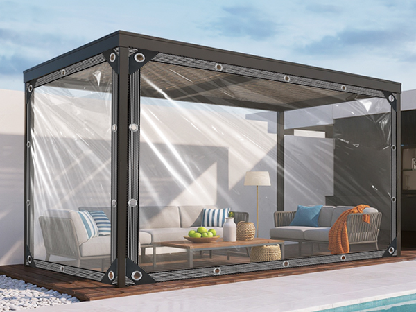Clear Tarp with Grommets for Patio