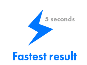 Fastest result: 5 seconds