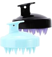 Tecbeauty 2 Pcs Hair Shampoo Brush Scalp Scrubber Shower Head Care Massager for Washing Dandruff ...