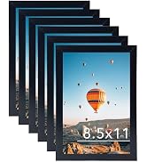 JCJMY 8.5x11 Picture Frame Set of 6 Black for Wall Hanging or Tabletop- Wall Mounting Horizontall...