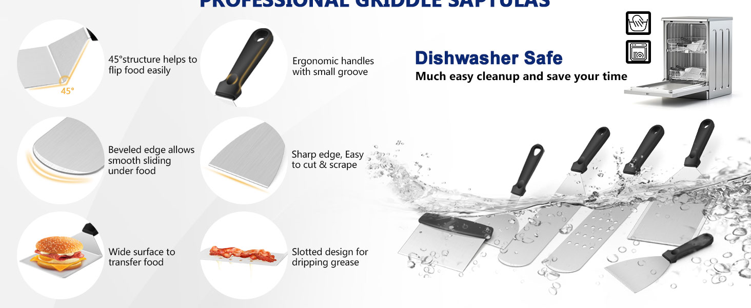 griddle accessories for blackstone black stone flattop kit 18pcs smash burger press grill spatula