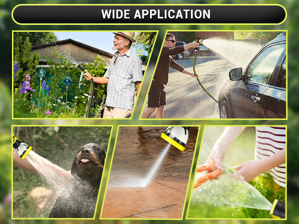 garden plants watering, car wash, pet shower, rooftop/driveway cleaning