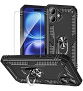 HNHYGETE for iPhone 16 Case with Screen Protector: 360°Grade Rotatable Kickstand (Non-Slip) Milit...