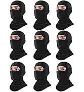 Xeoxarel 9 Pcs Ski Mask for Men Full Face Cover UV Sun Protection Balaclava