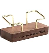 DODOPEN Custom Business Card Holder Desk, Personalized Engraved Wooden Business Card Case Holder,...