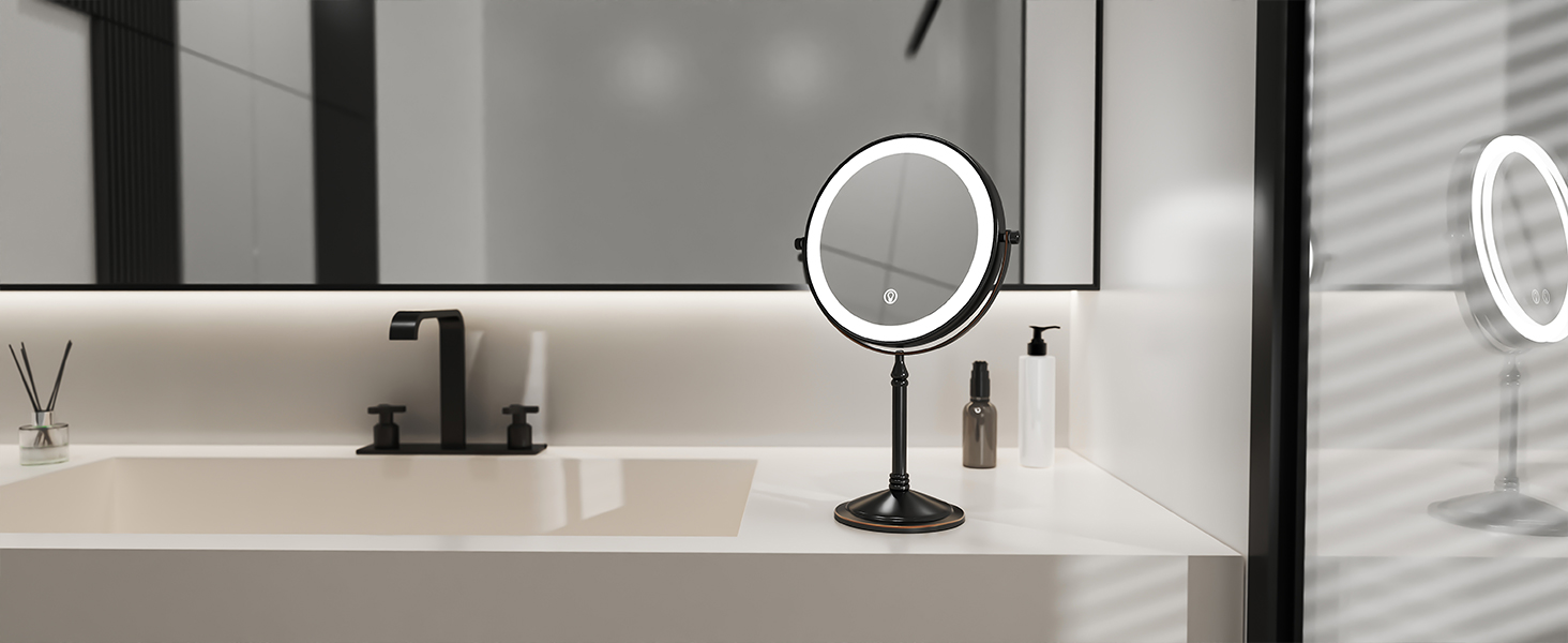 mirror with lights for makeup desk