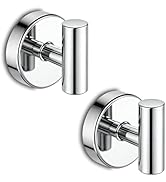 disbam Suction Cup Hooks, Removable Shower Hooks, Chrome, 2-Pack | No Wall Damage | Strong Hold o...